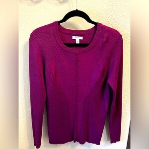 Nine West Sweater Women's Size XX-Large Purple Pullover Long Sleeve Knit